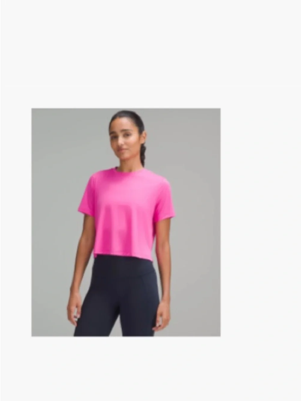 Lululemon Ultralight Waist-Length T-Shirt in pow pink color